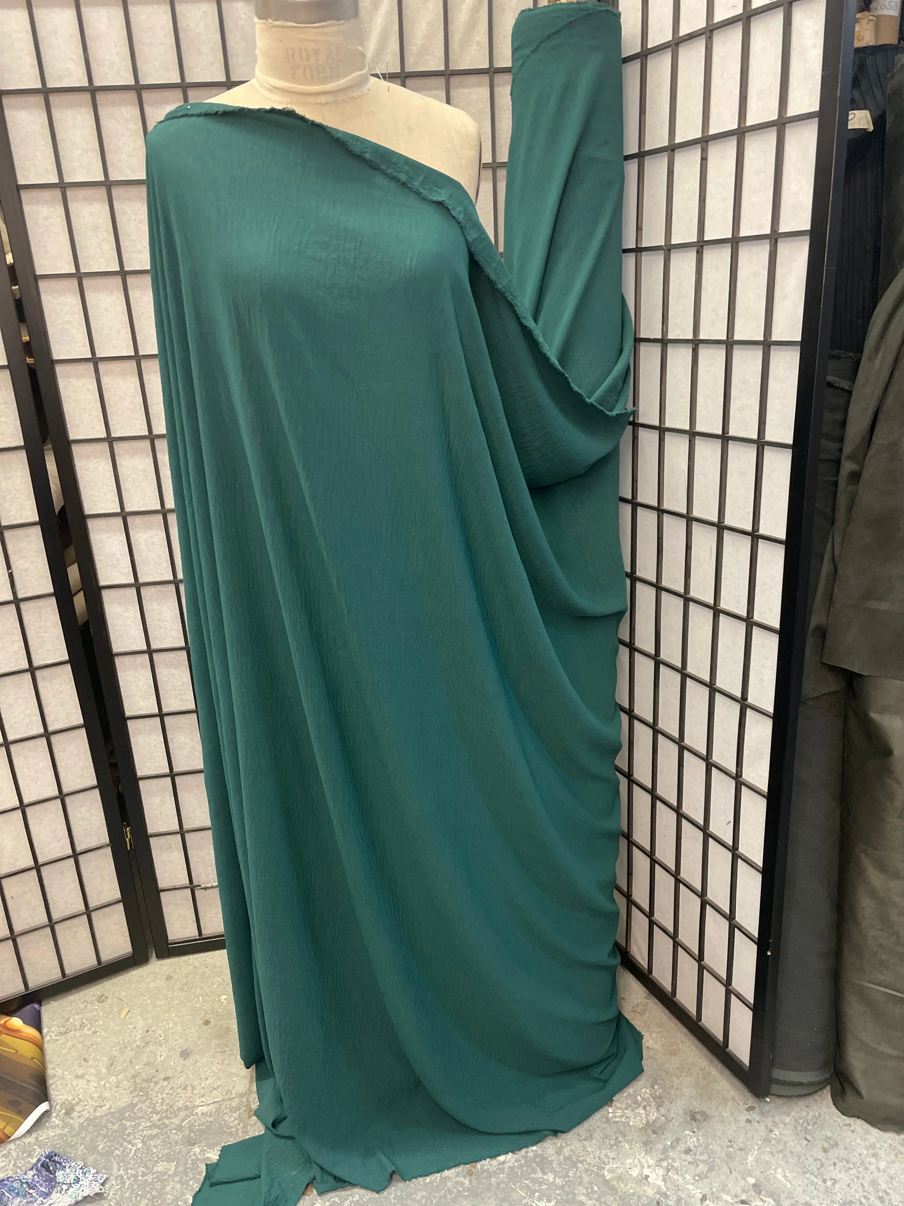 Crinkled Stretch Poly - Italian Green
