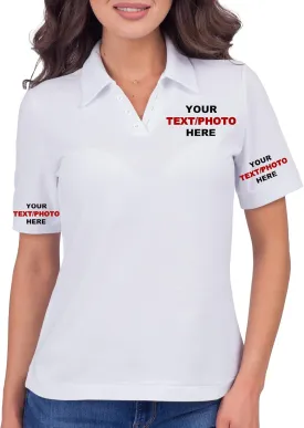 Custom Polo Shirt Women Design Your Own Personalized Customized Golf T Shirts Tee Embroidered Text Photo Logo
