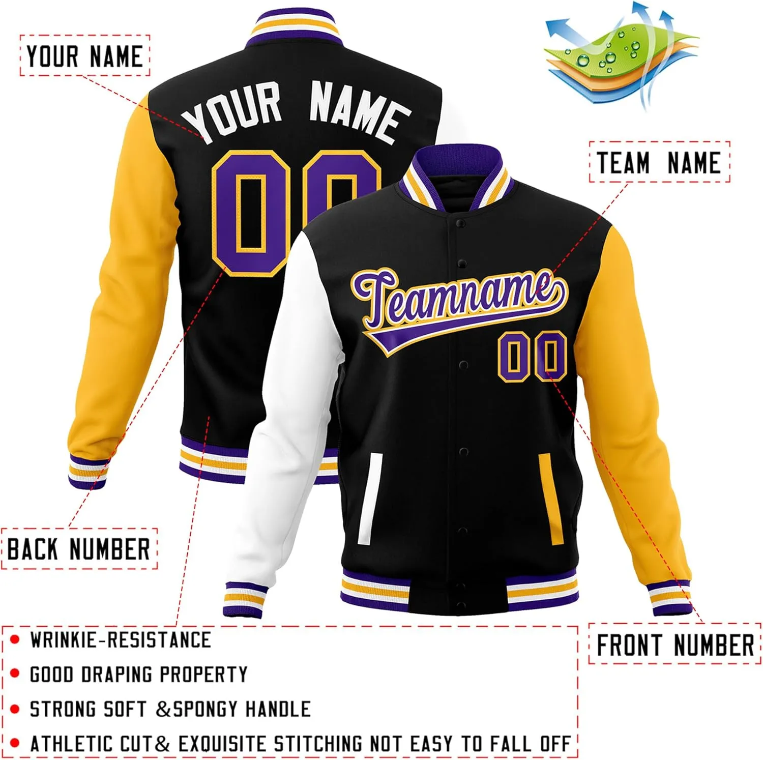 Custom Varsity Baseball Jacket Letteman Bomber Coats Casual Streetwear Stitched Name Number Logo for Men Women Youth