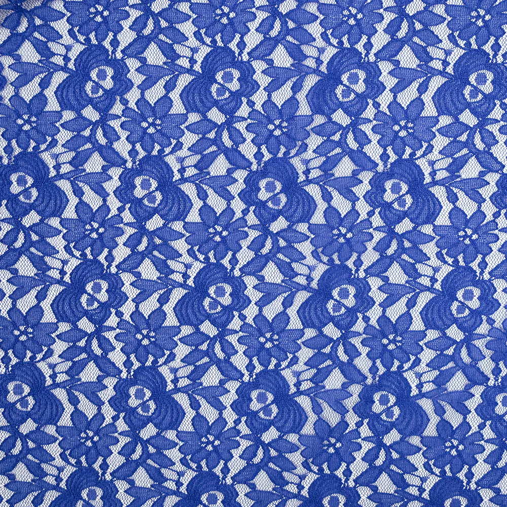 Dentelle polyester Adèle bleu électrique