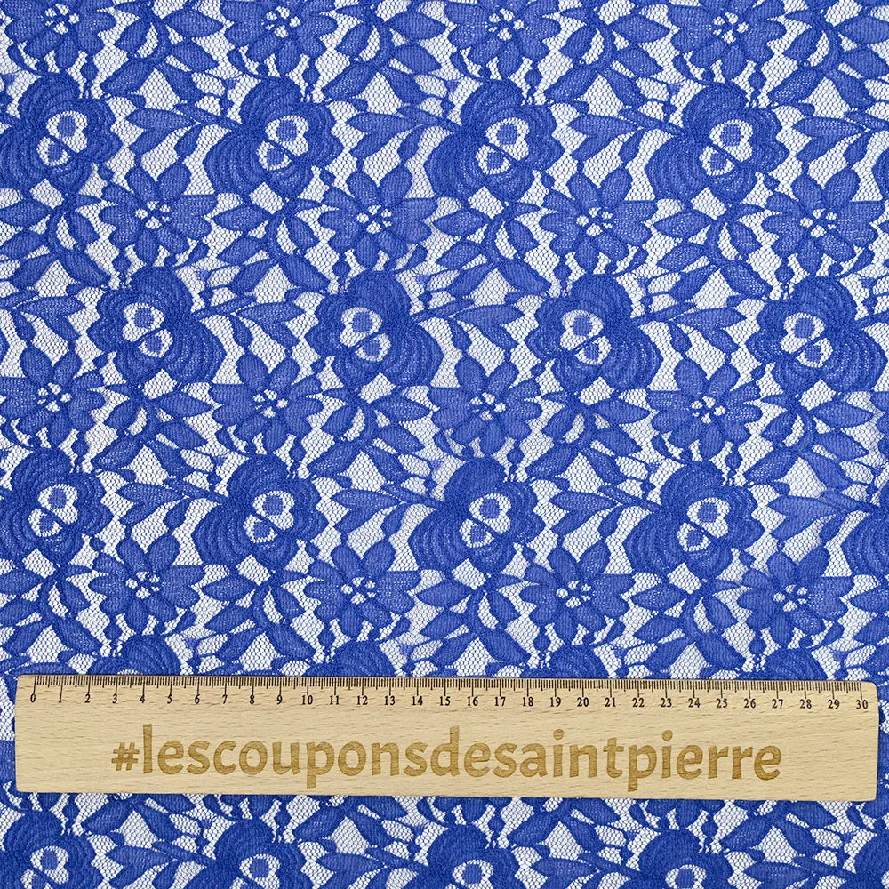 Dentelle polyester Adèle bleu électrique