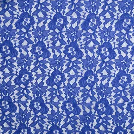 Dentelle polyester Adèle bleu électrique