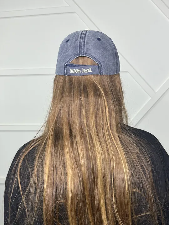 Distressed Tan, Brown and navy Cap