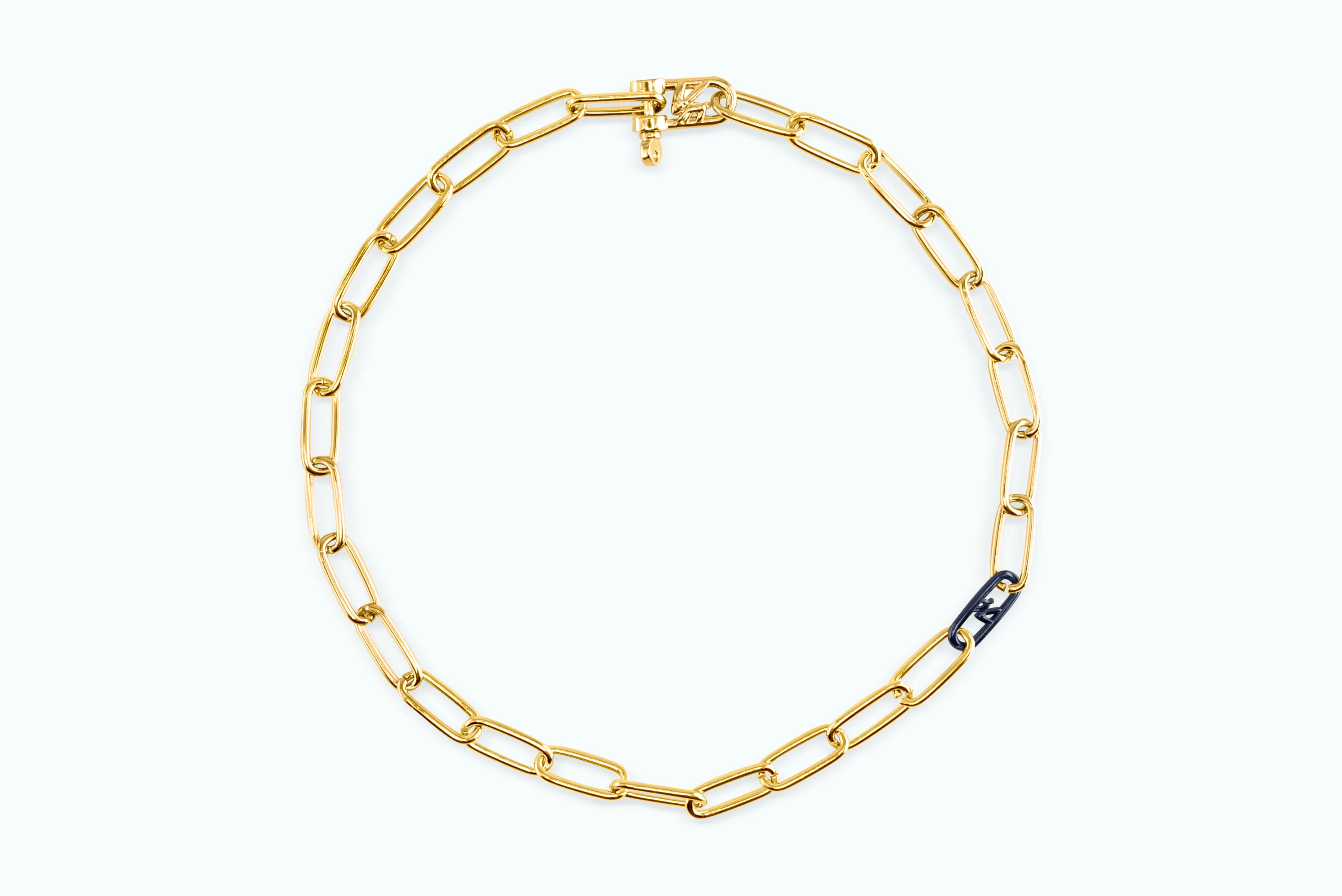 Electro Signature Chain Necklace Gold Metal Gray