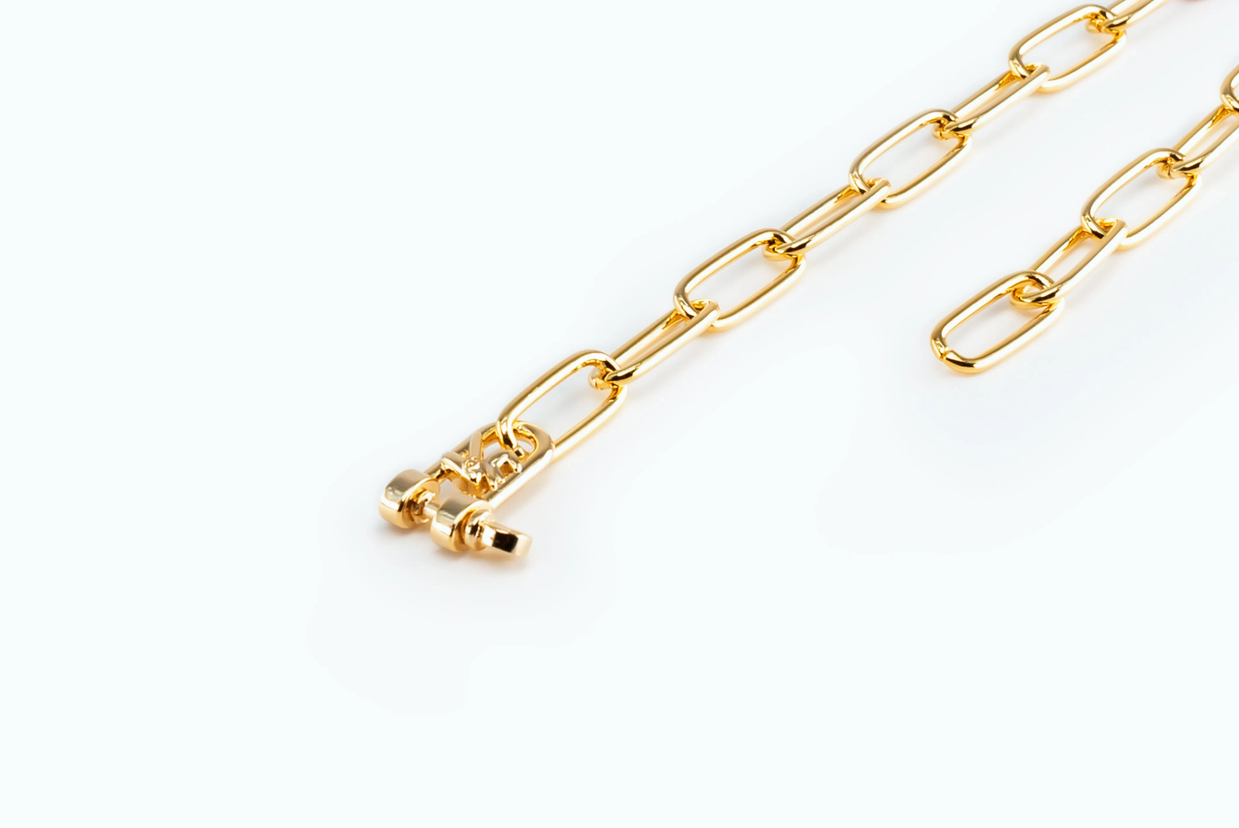 Electro Signature Chain Necklace Gold Metal Gray