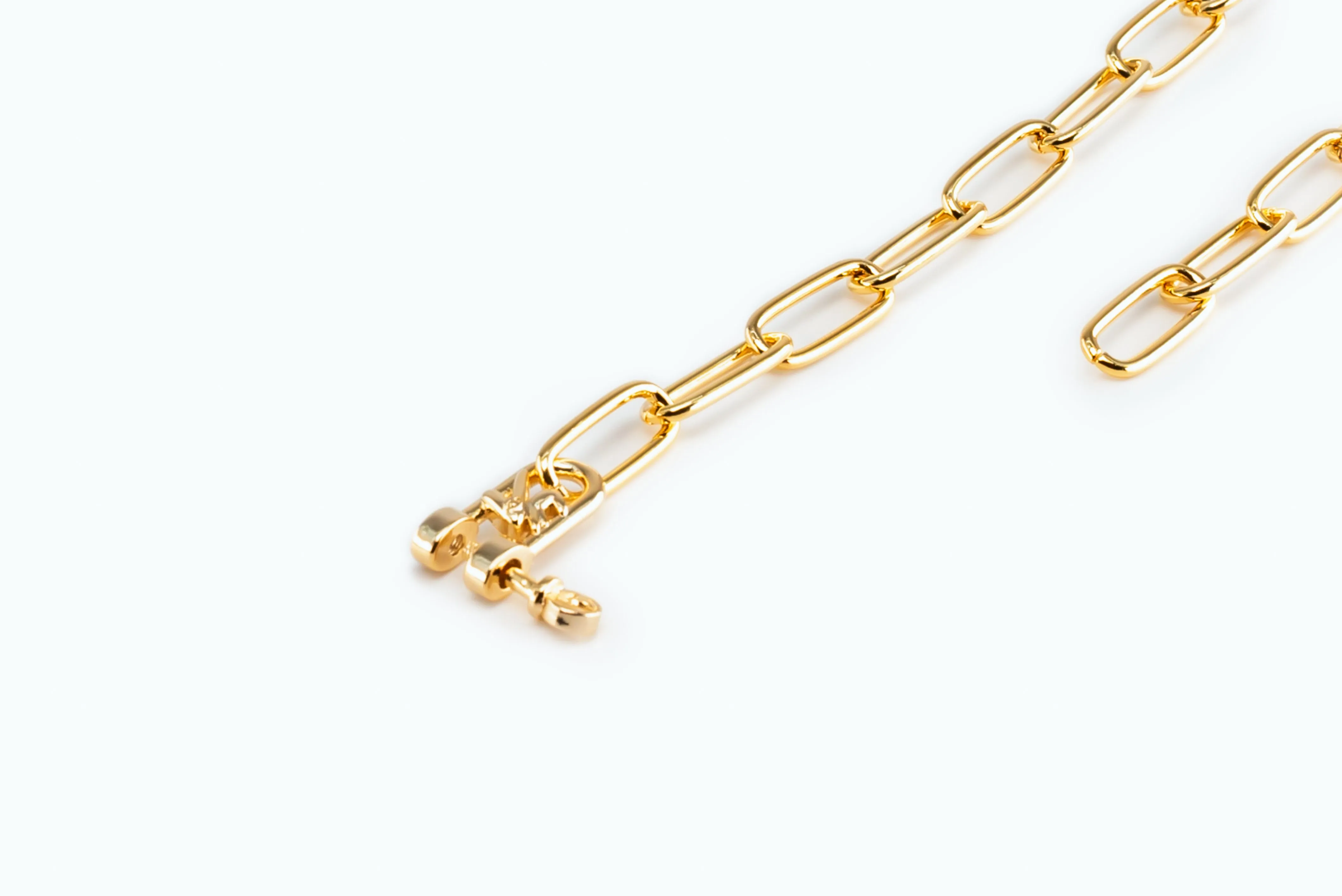 Electro Signature Chain Necklace Gold Metal Gray