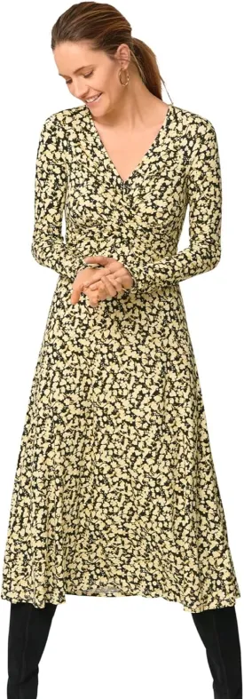 ellos Plus Size Draped Bodice Knit Midi Dress