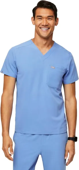 FIGS Leon Scrub Top for Men  3 Pockets, Tailored Fit, Modern V-Neck, 4-Way Stretch, Moisture-Wicking
