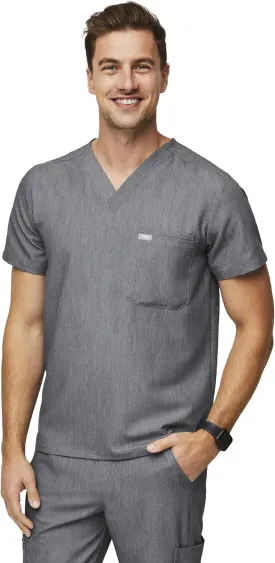FIGS Leon Scrub Top for Men  3 Pockets, Tailored Fit, Modern V-Neck, 4-Way Stretch, Moisture-Wicking