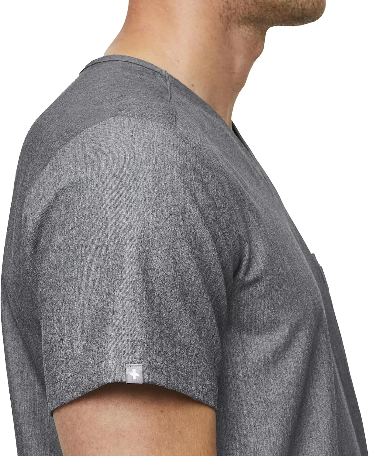 FIGS Leon Scrub Top for Men  3 Pockets, Tailored Fit, Modern V-Neck, 4-Way Stretch, Moisture-Wicking