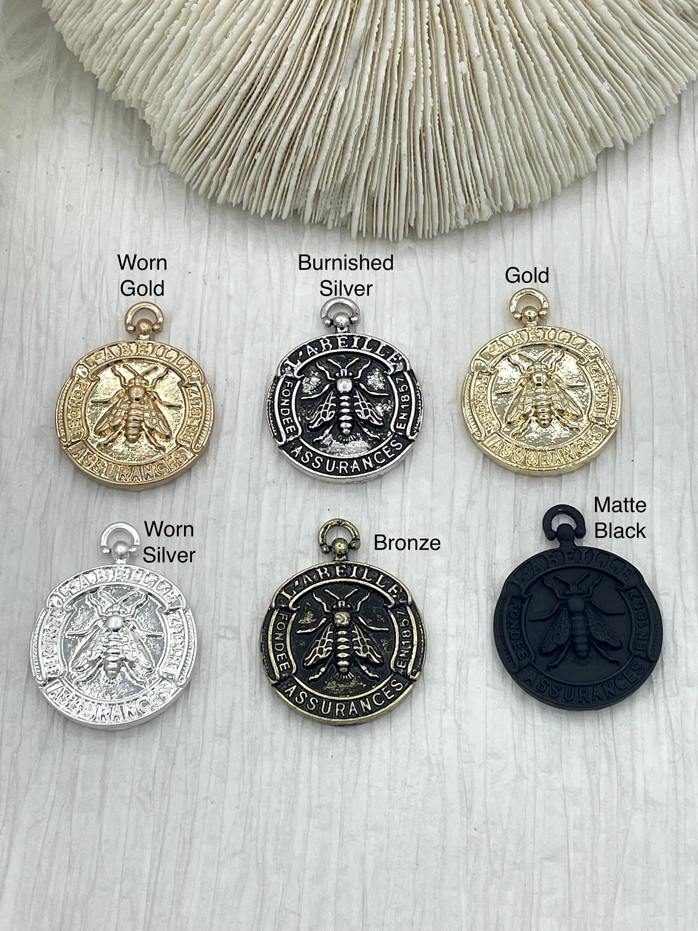 French Bee Coin Pendant, Assurance l'Abeille Medal W/Bail Founded 1857 30 mm, Replica Medals Assurance l'Abeille Medal with bail Fast Ship