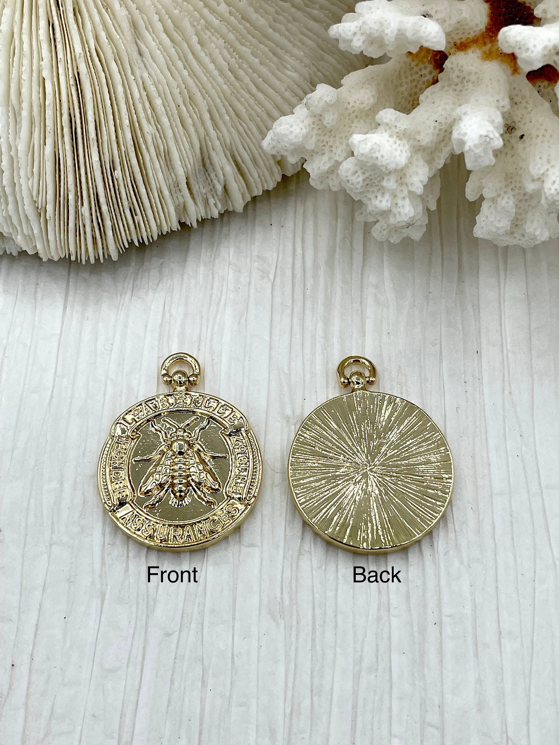 French Bee Coin Pendant, Assurance l'Abeille Medal W/Bail Founded 1857 30 mm, Replica Medals Assurance l'Abeille Medal with bail Fast Ship