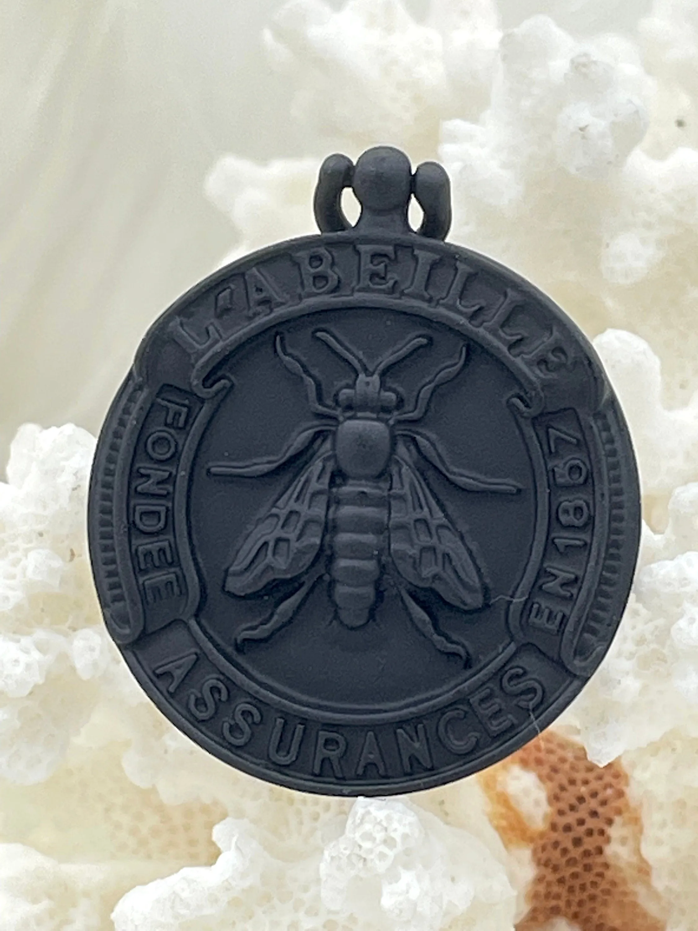 French Bee Coin Pendant, Assurance l'Abeille Medal W/Bail Founded 1857 30 mm, Replica Medals Assurance l'Abeille Medal with bail Fast Ship