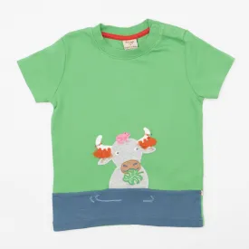 Frugi Boys T-Shirt Green Short Sleeve Summer Casual Kids Cotton Tops