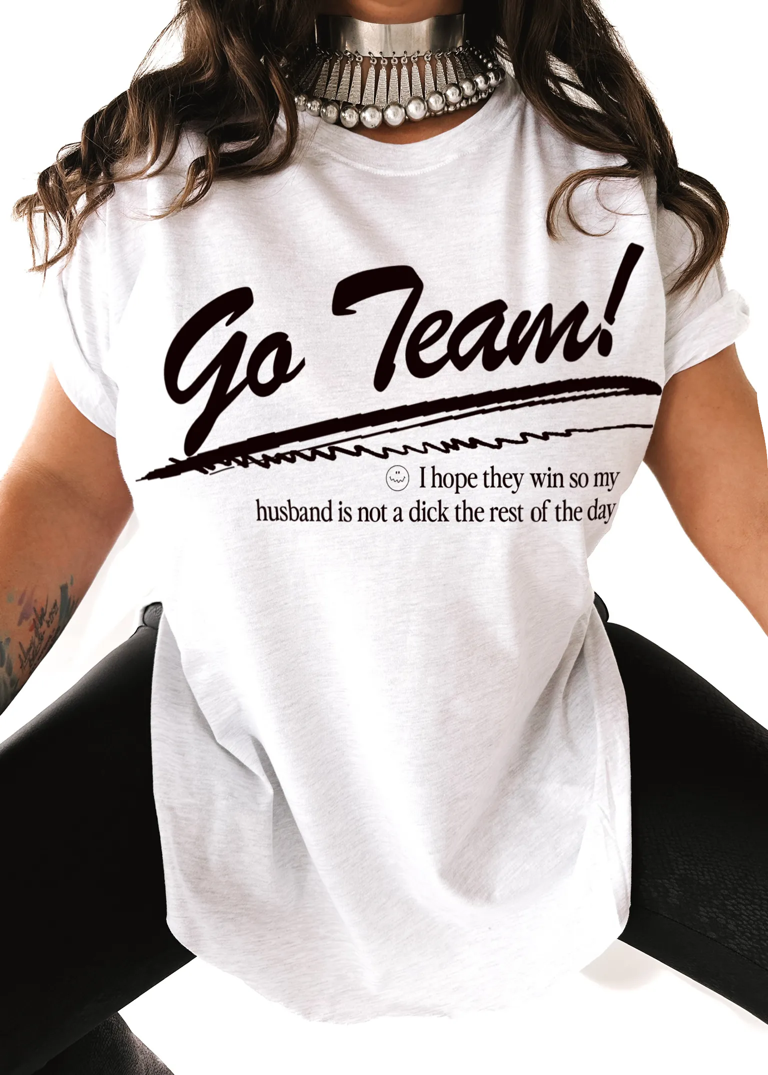GO TEAM SIDE SLIT TEE (HUSBAND)