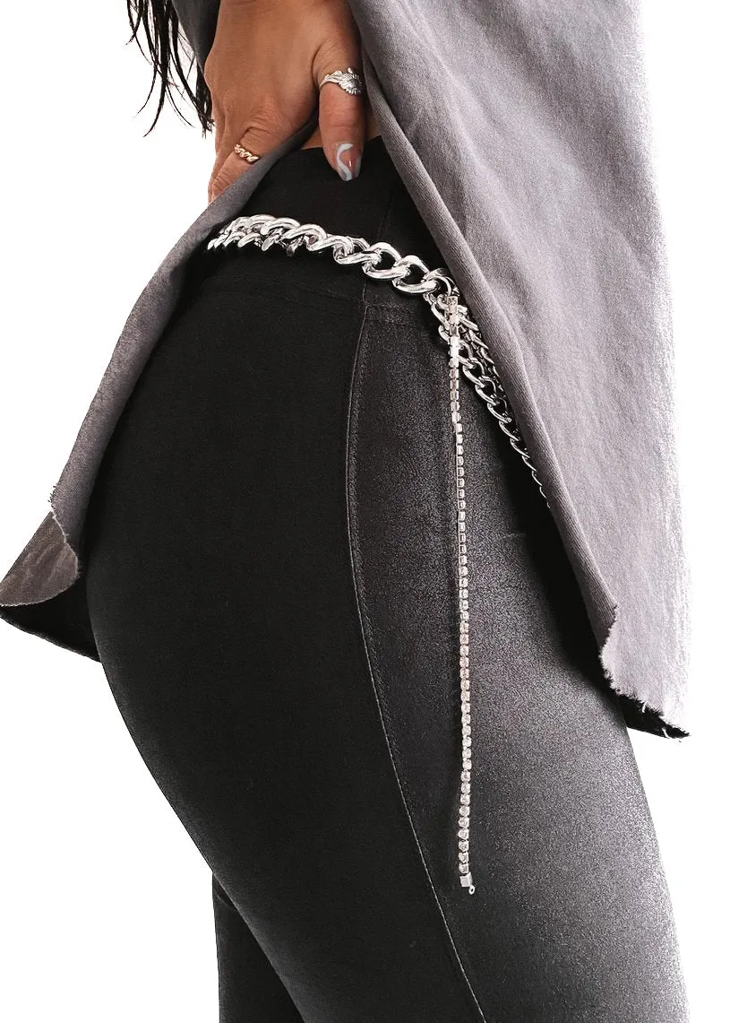 GO WITH THE FLOW (SKELETON) SIDE SLIT TEE
