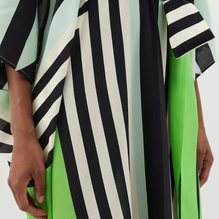 Green Enigma Belt Style Full Kaftan J5896