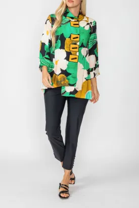 Green Hi-Low Jacket W/ High Collar