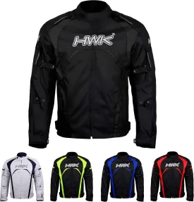 HWK Waterproof Motorcycle Jacket for Men & Women with CE Armor - High Visibility Motorcycle Jacket with Adjustable Polyester Gear for Dirt Bike Enduro Racing, All-Black, M
