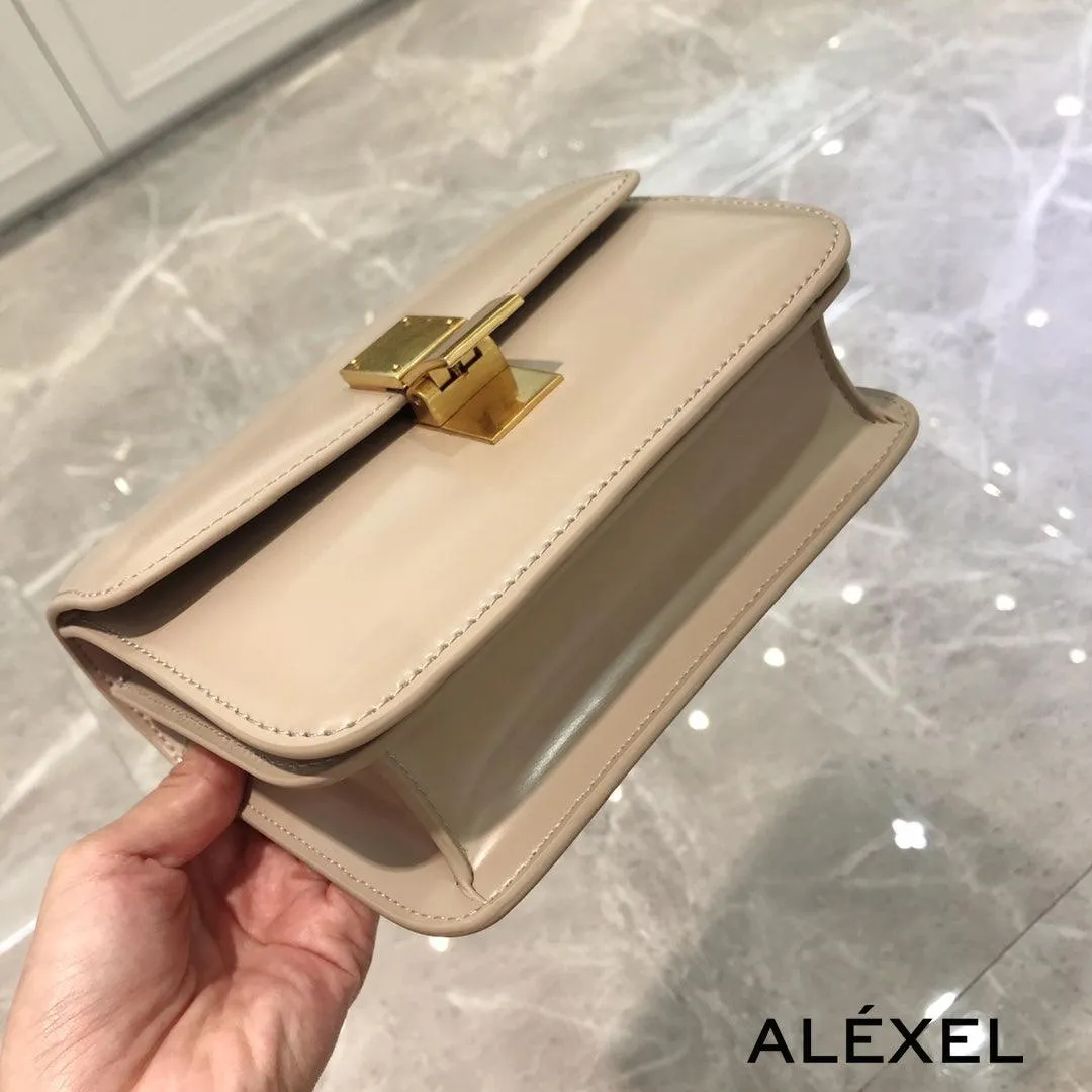 Italian Calfskin Leather Bag Designer Bag Italian Leather Box Bag, Classic Crossbody Bag, Shoulder Bag, Minimalist Genuine Leather Purse