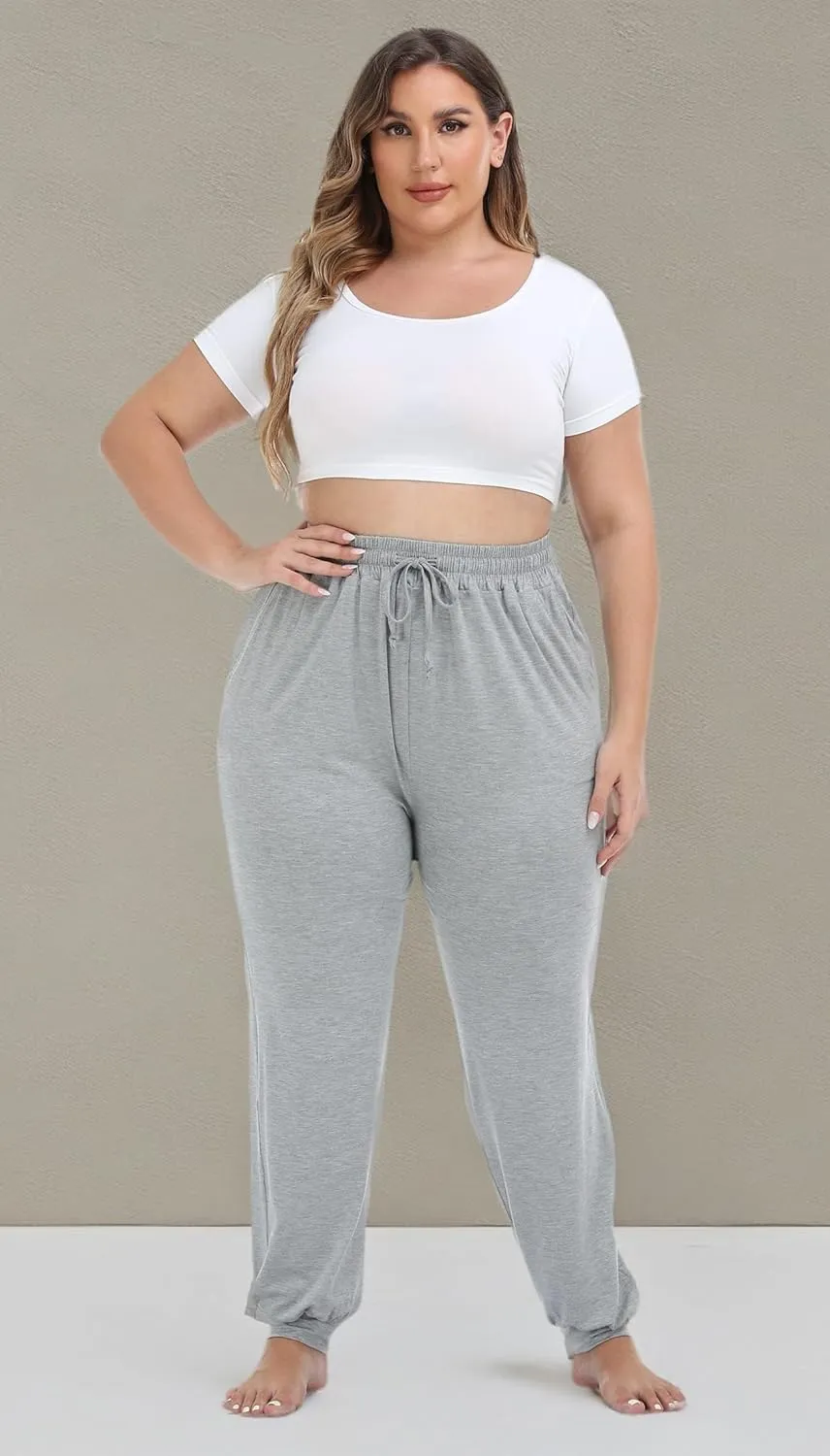 Kotii Women's Plus Size Joggers Plus Size Sweatpants Soft Lounge Pants Pajama Pants Workout Yoga Pants Casual