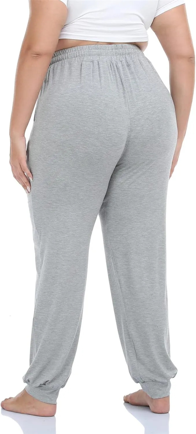Kotii Women's Plus Size Joggers Plus Size Sweatpants Soft Lounge Pants Pajama Pants Workout Yoga Pants Casual