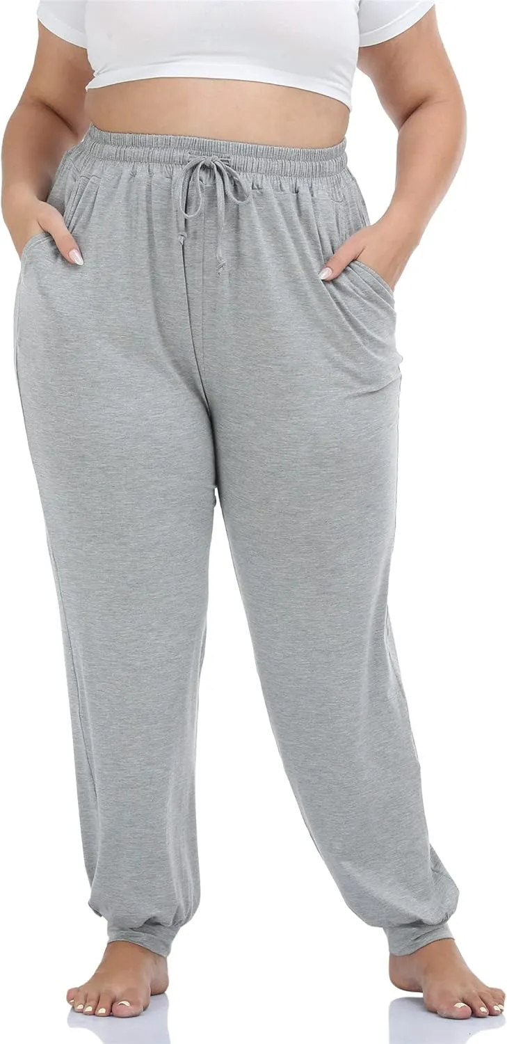 Kotii Women's Plus Size Joggers Plus Size Sweatpants Soft Lounge Pants Pajama Pants Workout Yoga Pants Casual