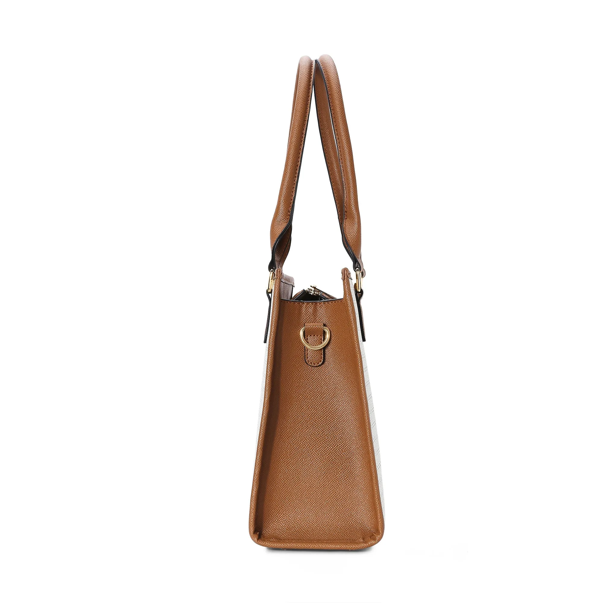 Lavie Luxe Monogram Quad Off White Medium Women's Satchel