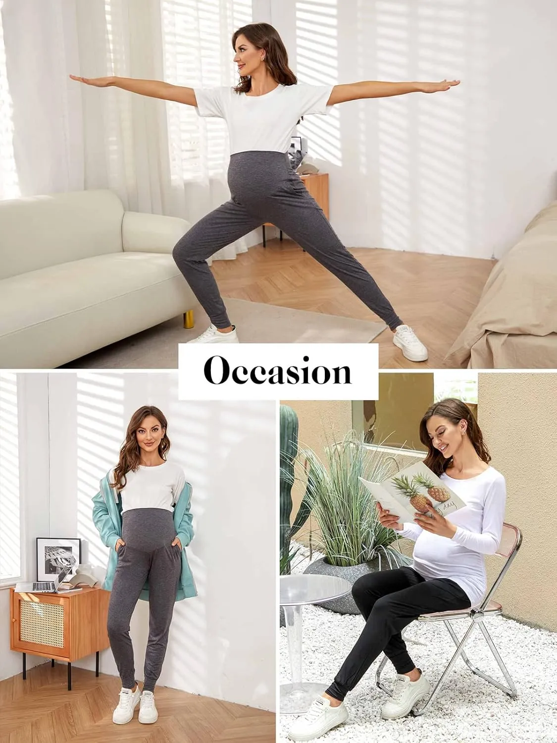 Liu & Qu Maternity Women's Casual Pants Stretchy Comfortable Lounge Pants