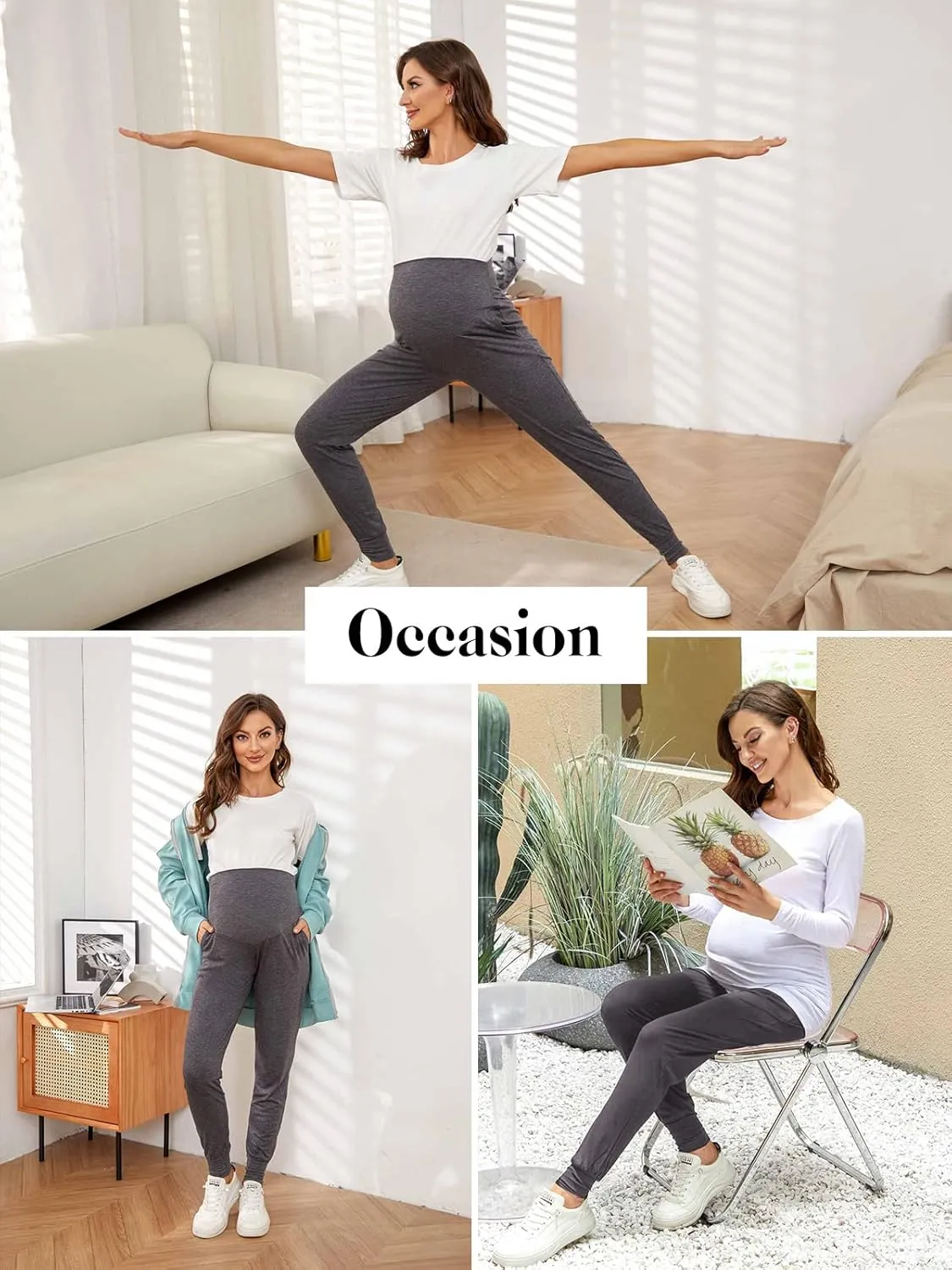 Liu & Qu Maternity Women's Casual Pants Stretchy Comfortable Lounge Pants
