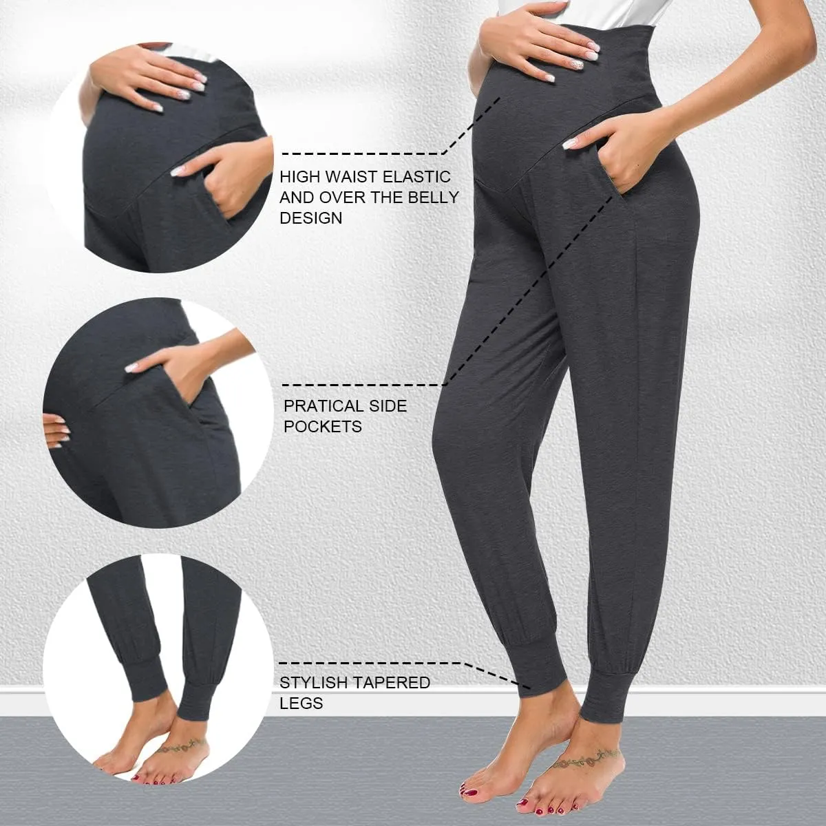 Liu & Qu Maternity Women's Casual Pants Stretchy Comfortable Lounge Pants