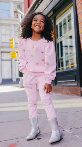 LOL Embroidered All Over Heart Sweatsuit Set