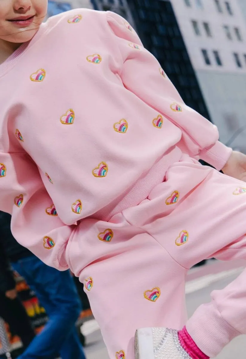 LOL Embroidered All Over Heart Sweatsuit Set