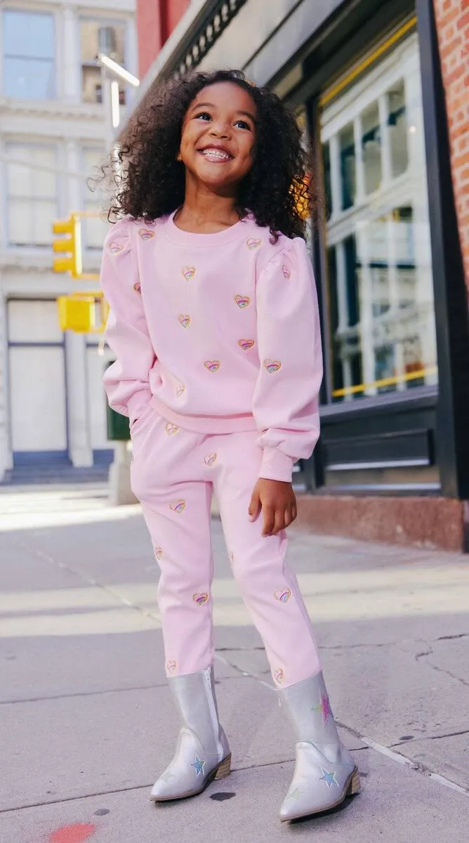 LOL Embroidered All Over Heart Sweatsuit Set