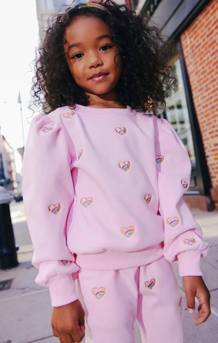 LOL Embroidered All Over Heart Sweatsuit Set