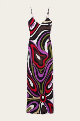 Marmo-Print Silk Dress