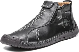 Medieval Boots Leather Renaissance Outdoor Casual Fashion Zipper Slip On Boots for Women Blue Green