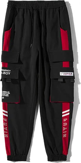 MEINVQIAOTI Black Cargo Pants for Women Straight Hip-hop and Thin Casual Techwear Women Baggy Pants