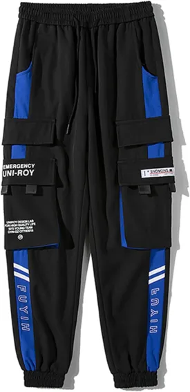 MEINVQIAOTI Black Cargo Pants for Women Straight Hip-hop and Thin Casual Techwear Women Baggy Pants
