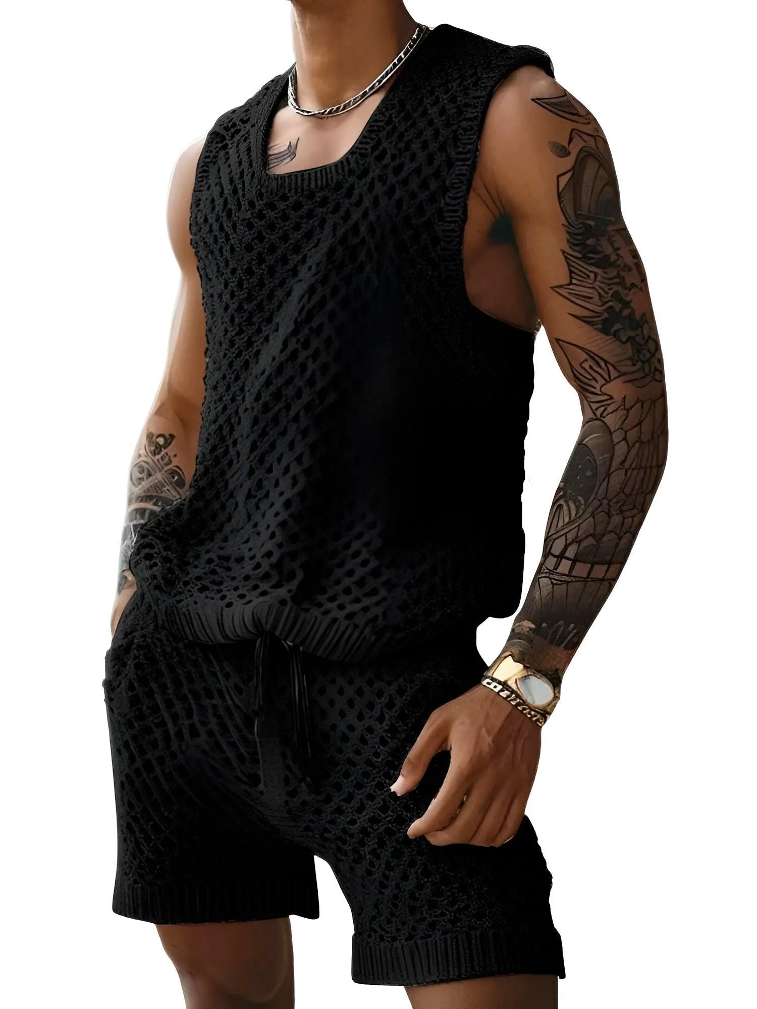 Men's Casual Tank Top & Shorts Set Two-Piece