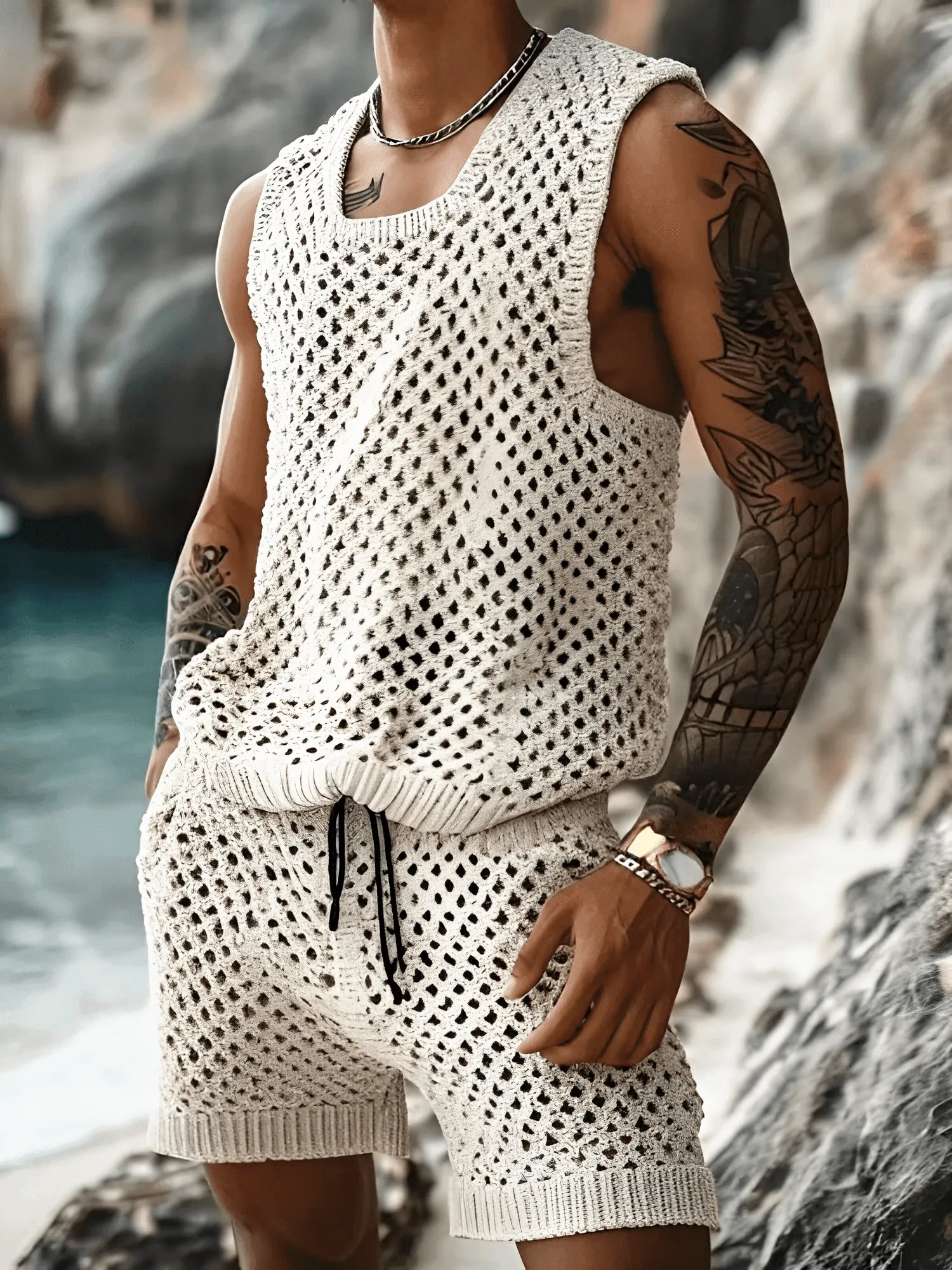 Men's Casual Tank Top & Shorts Set Two-Piece