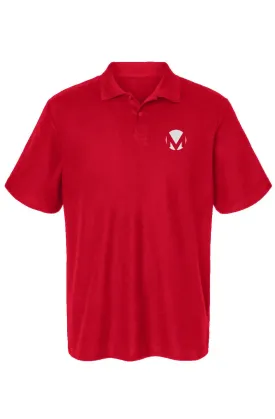 Monogram Cotton Red Pique Polo Shirt Sleeve Shirt