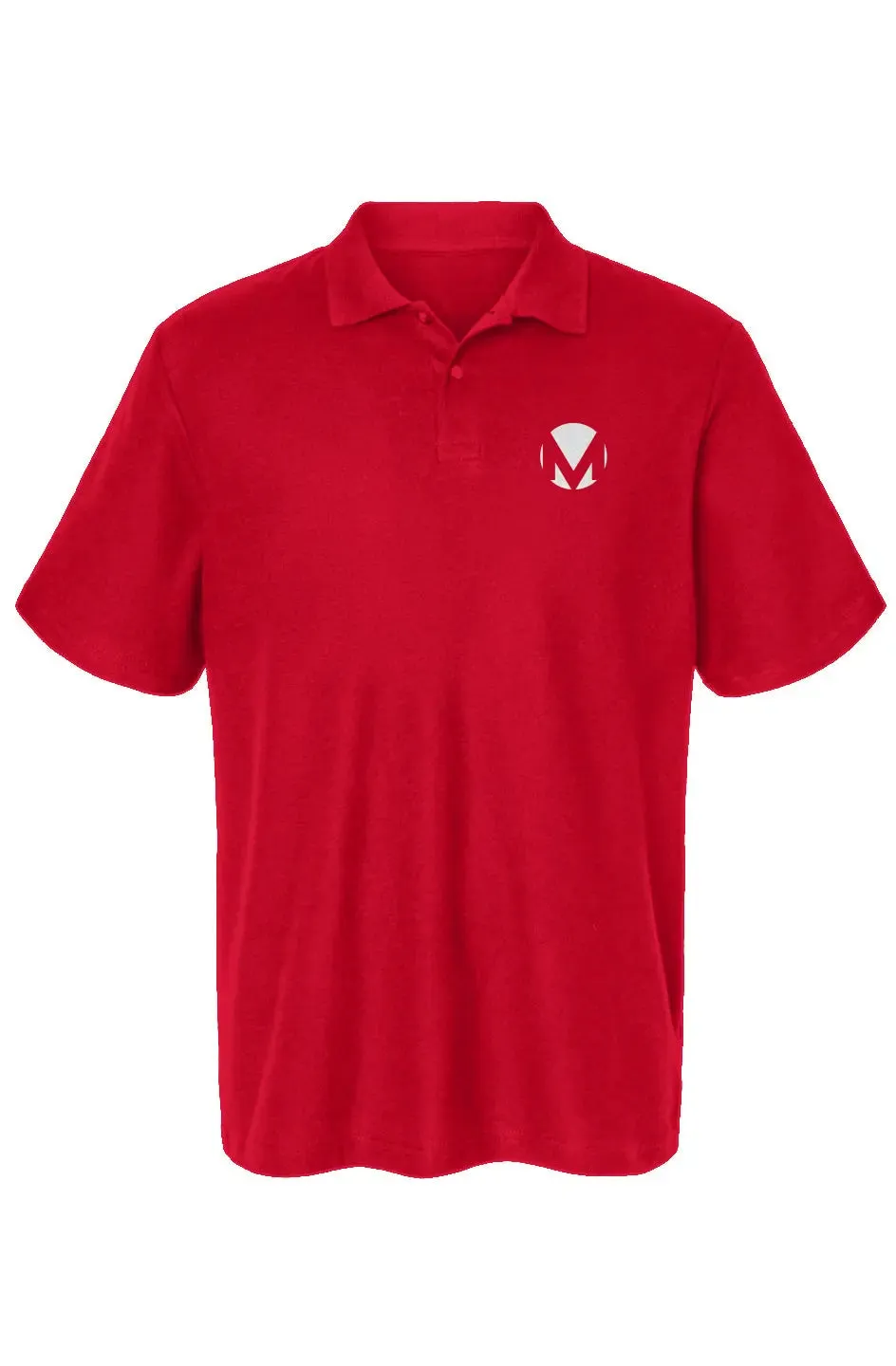 Monogram Cotton Red Pique Polo Shirt Sleeve Shirt