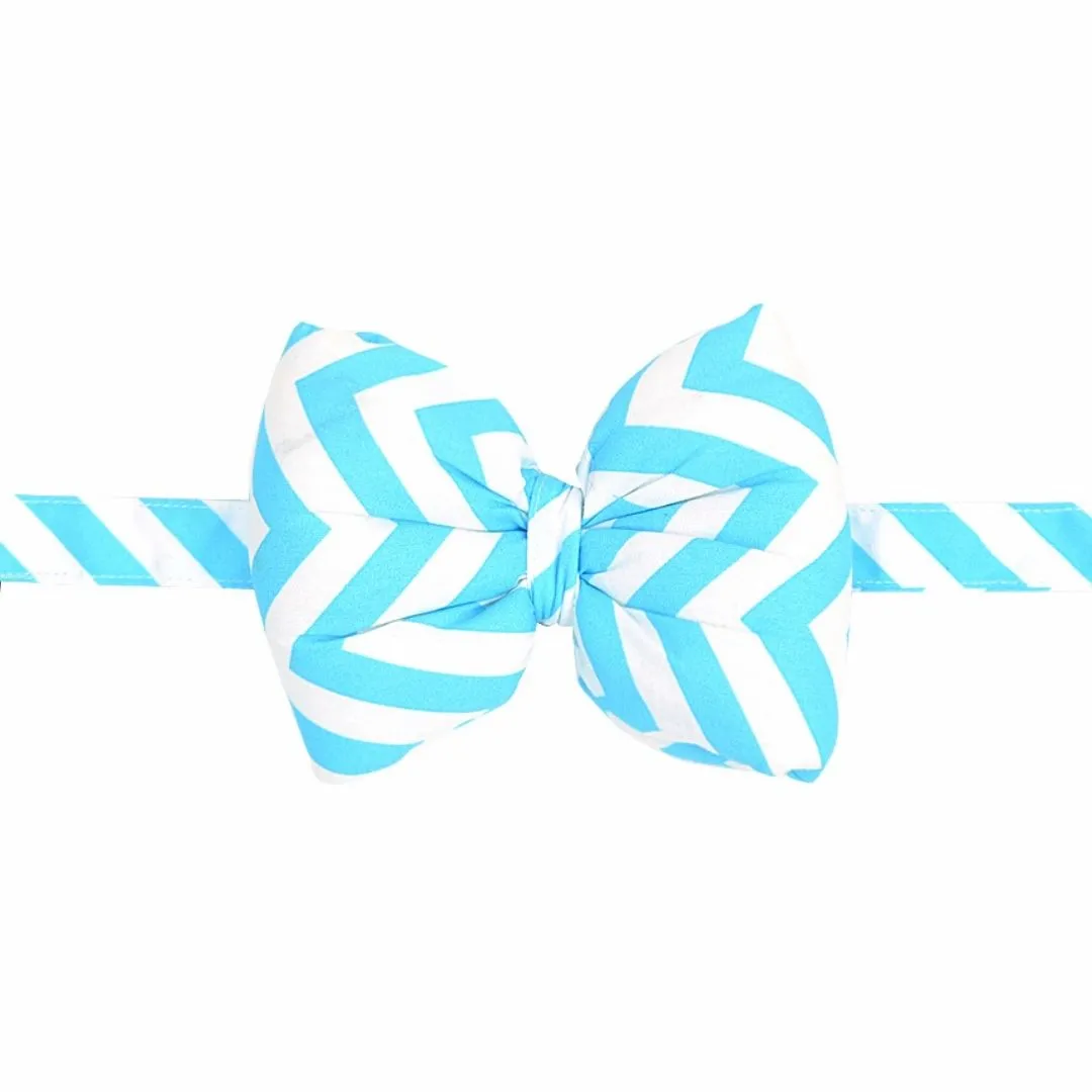 Mutt Of Course Chevron Blue Bow - Bow tie for pets