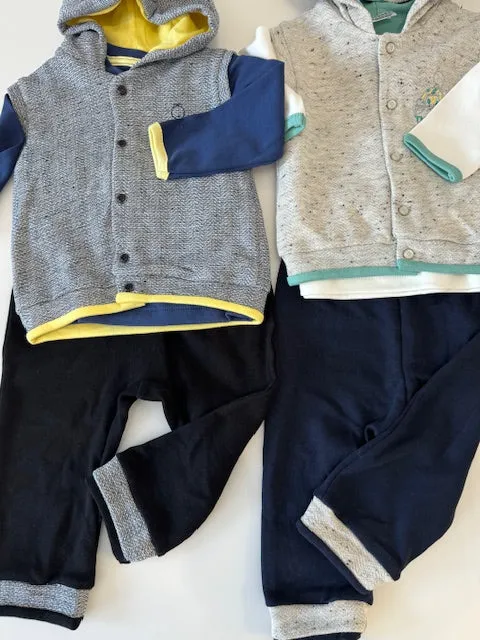 Newborn, Infant & Toddler Animal Theme (Turtle) 3-Piece Hoodie Jacket Set for Little Boys & Girls