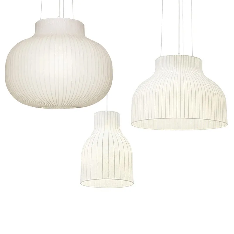 Nordic LED Pendant Chandelier: Modern Silk Fabric Hanging Lamp for Living Room, Dining Room, Bar, and Stairs