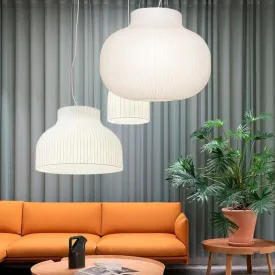 Nordic LED Pendant Chandelier: Modern Silk Fabric Hanging Lamp for Living Room, Dining Room, Bar, and Stairs
