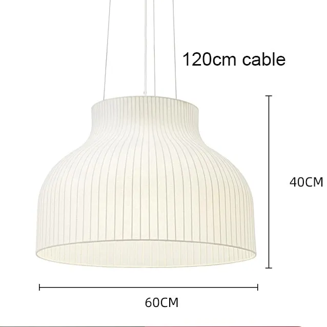 Nordic LED Pendant Chandelier: Modern Silk Fabric Hanging Lamp for Living Room, Dining Room, Bar, and Stairs