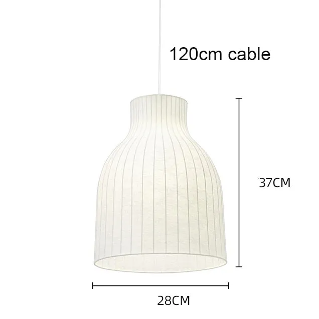 Nordic LED Pendant Chandelier: Modern Silk Fabric Hanging Lamp for Living Room, Dining Room, Bar, and Stairs