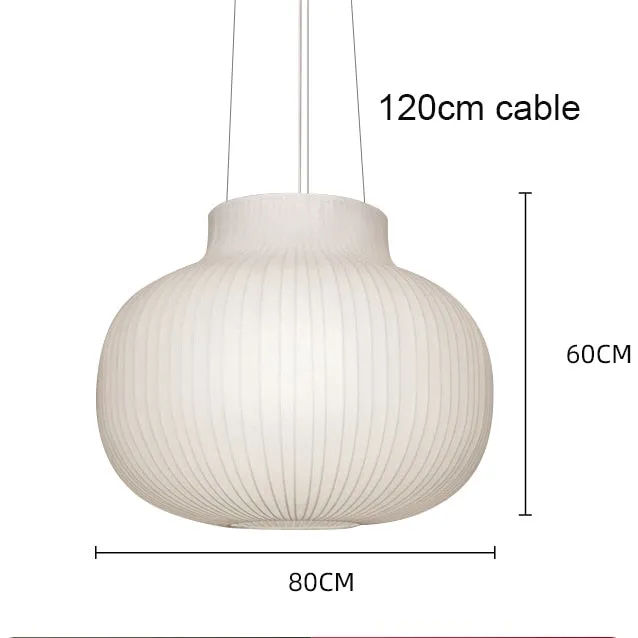 Nordic LED Pendant Chandelier: Modern Silk Fabric Hanging Lamp for Living Room, Dining Room, Bar, and Stairs